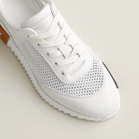 Hermès Bouncing Sneaker All - White With Orange H - BEAUTY BAR