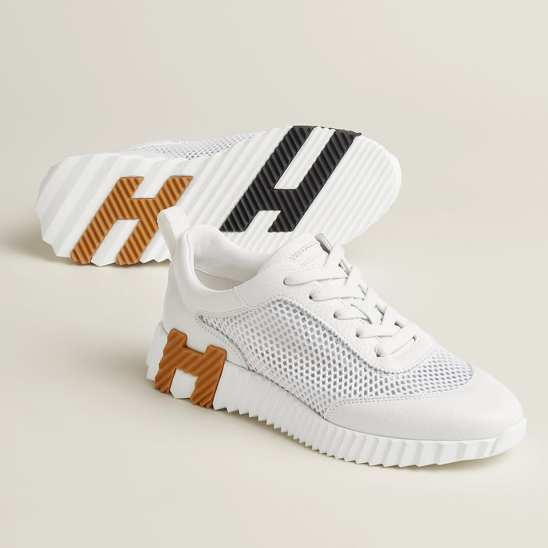 Hermès Bouncing Sneaker All-White With Brown H 2