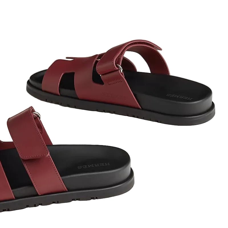 Hermès Chypre Sandals Rouge H  Leather 3