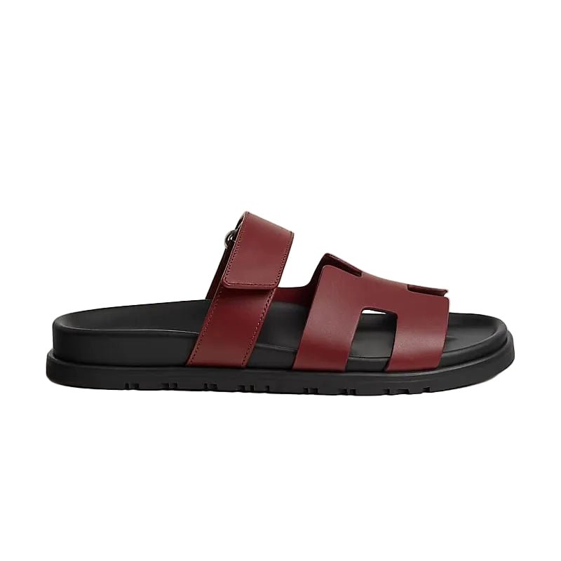 Hermès Chypre Sandals Rouge H  Leather 4