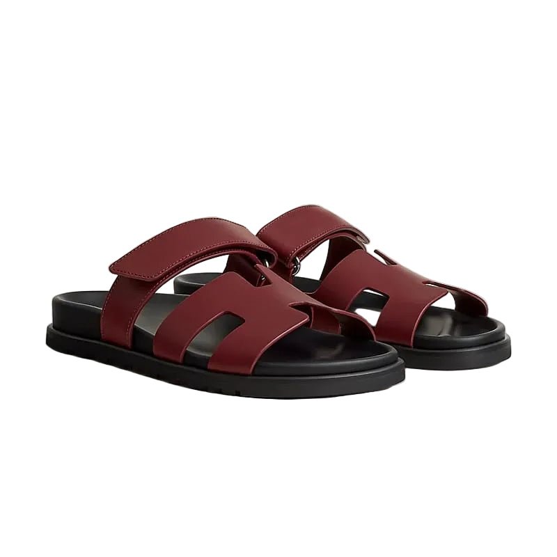 Hermès Chypre Sandals Rouge H  Leather