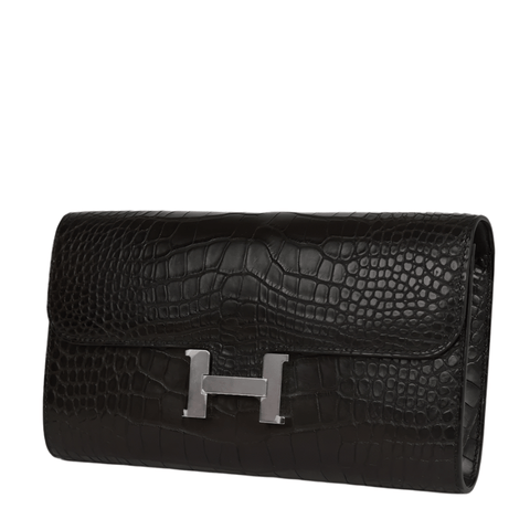 Hermès Constance Wallet To Go Black Matte Alligator Palladium Hardware - BEAUTY BAR