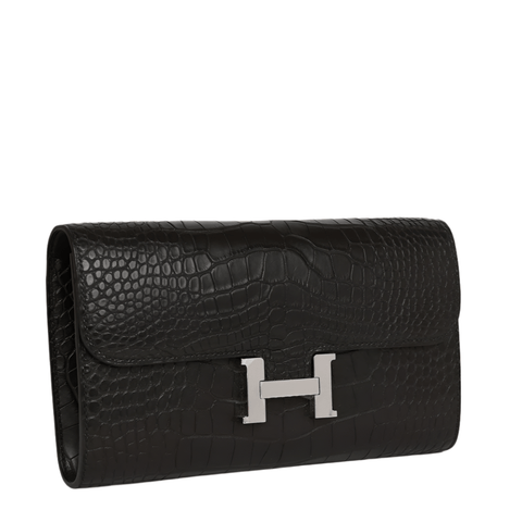 Hermès Constance Wallet To Go Black Matte Alligator Palladium Hardware - BEAUTY BAR