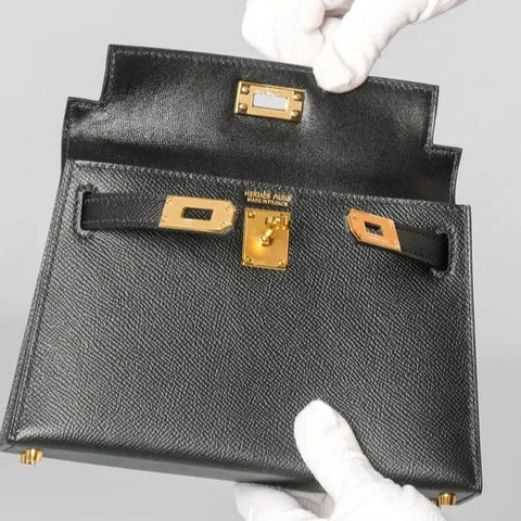 Hermes Epsom Mini Kelly Black - BEAUTY BAR