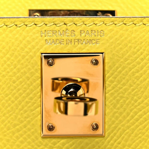 Hermes Epsom Mini Kelly Sellier 20 Lime - BEAUTY BAR