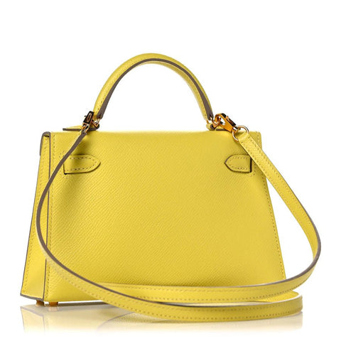 Hermes Epsom Mini Kelly Sellier 20 Lime - BEAUTY BAR