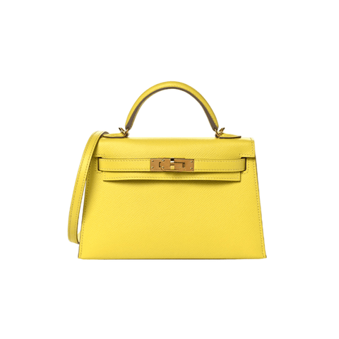Hermes Epsom Mini Kelly Sellier 20 Lime - BEAUTY BAR