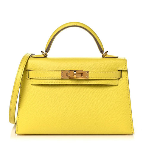 Hermes Epsom Mini Kelly Sellier 20 Lime - BEAUTY BAR