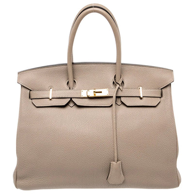 Hermès Erin Leather Padlock Handbag - Gold Hardware 35 cm