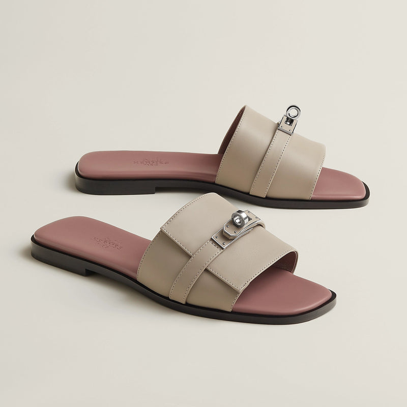Hermès Giulia Sandal Beige Galet