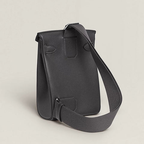 Hermès Hac a Dos PM backpack Silver Metal Black Shoulder - BEAUTY BAR