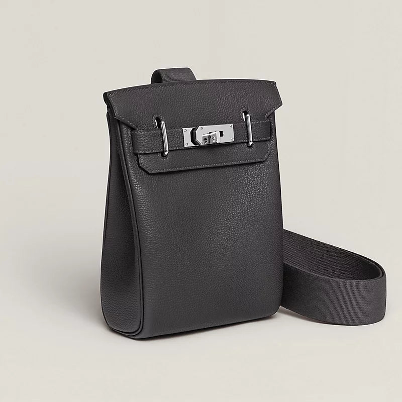 Hermès Hac A Dos PM Backpack Silver Metal Black Shoulder 2