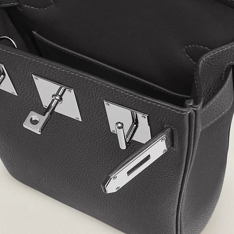 Hermès Hac a Dos PM backpack Silver Metal Black Shoulder - BEAUTY BAR