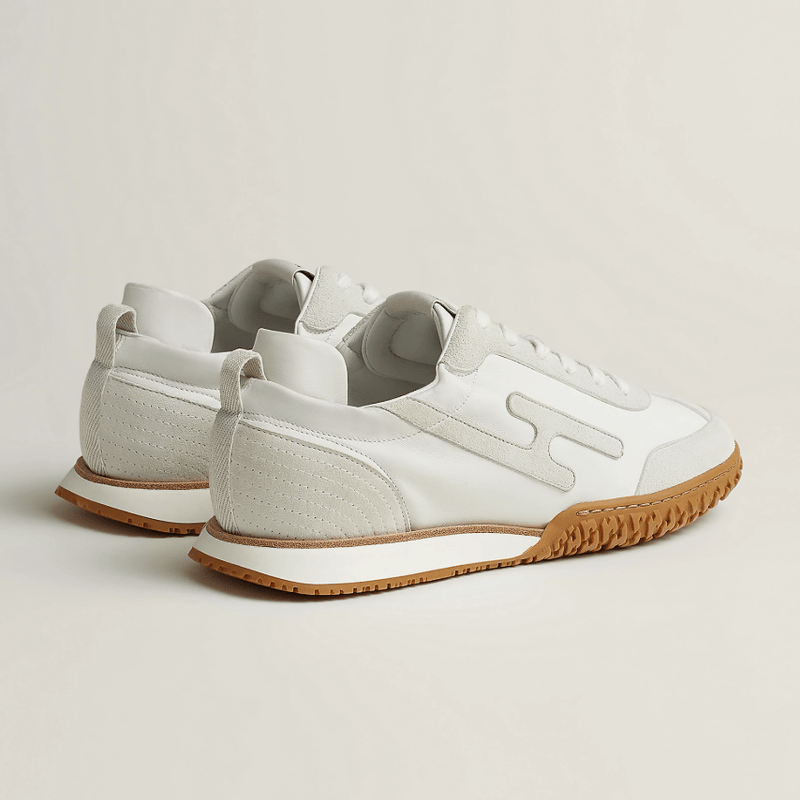 Hermès  Jet Sneaker White With Gray H Detail 4