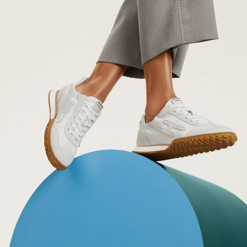 Hermès  Jet Sneaker White With Gray H Detail 3