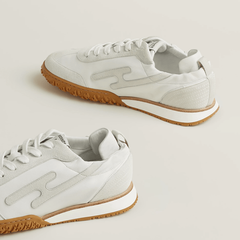 Hermès  Jet Sneaker White With Gray H Detail - BEAUTY BAR