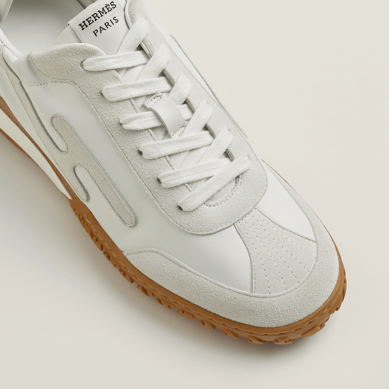 Hermès  Jet Sneaker White With Gray H Detail 6
