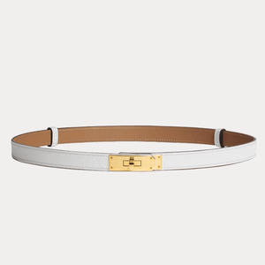 Hermes Kelly 18 White Belt