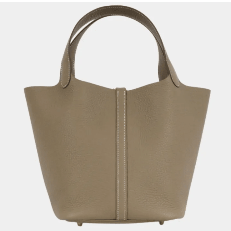 Hermès Lock 18 Taurillon Clemence Etoupe With Gold Hardware Bag 4