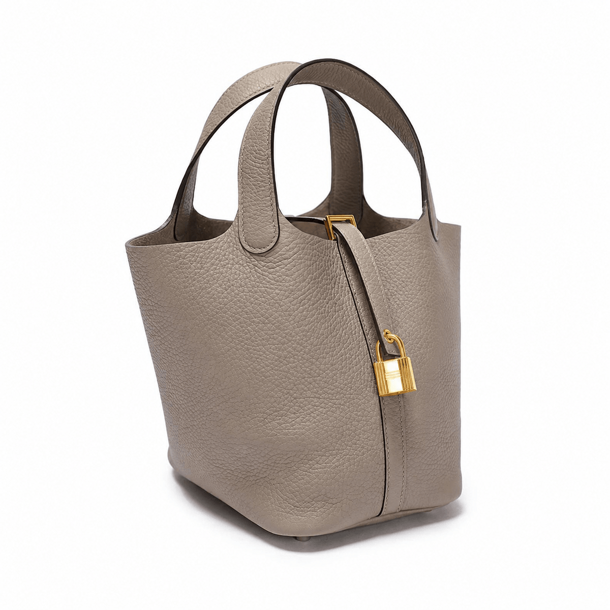 Hermès Lock 18 Taurillon Clemence Etoupe With Gold Hardware Bag 3