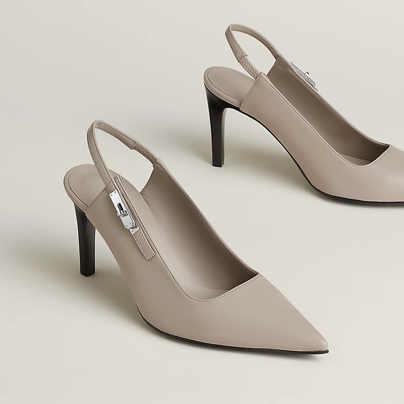 Hermès Lover 80 Pump Beige Galet Heels 6