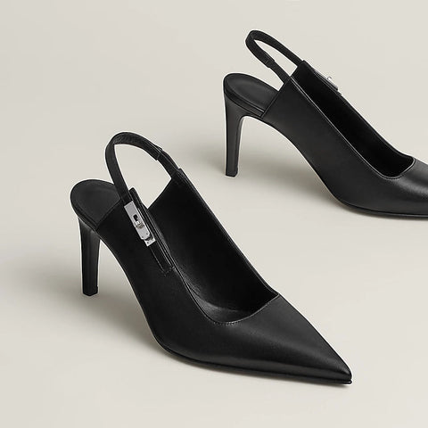 Hermès Lover 80 Pump Black Heels - BEAUTY BAR
