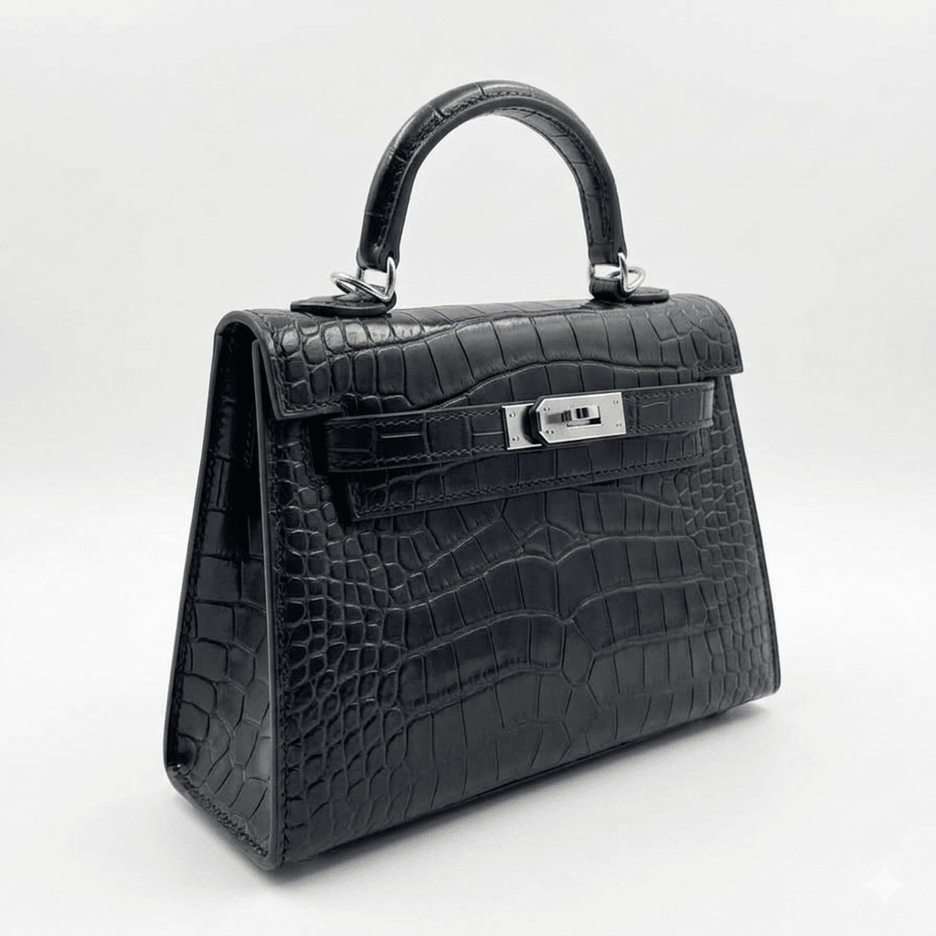 Hermès Mini Kelly 20 – Black Shiny Crocodile With Palladium Hardware 2
