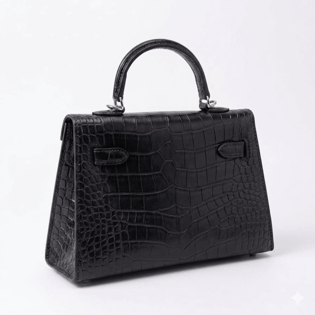 Hermès Mini Kelly 20 – Black Shiny Crocodile With Palladium Hardware 3