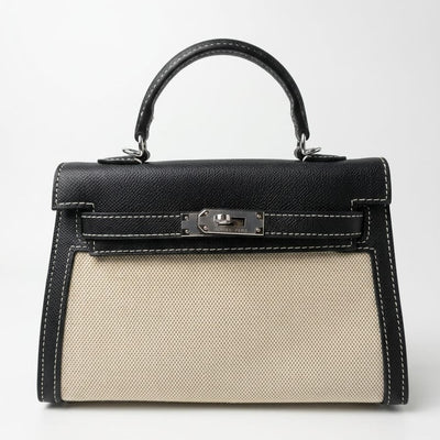 Hermès Mini Kelly 25 Sellier - Black Epsom & Toile Canvas