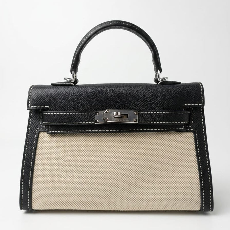 Hermès Mini Kelly 25 Sellier - Black Epsom & Toile Canvas