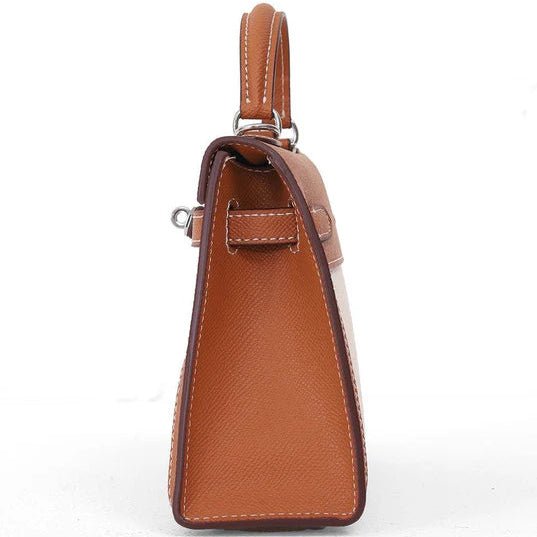 Hermès Mini Kelly Bag , Brown, Silver Metal 5