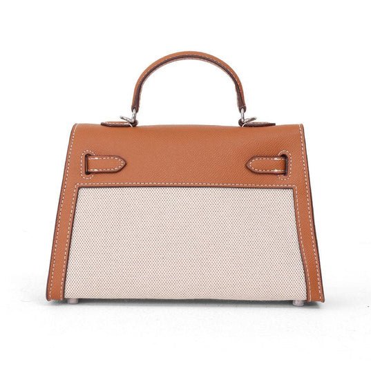 Hermès Mini Kelly Bag , Brown, Silver Metal 3