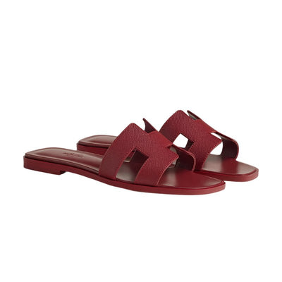 Hermes Oran Slipper Rouge H