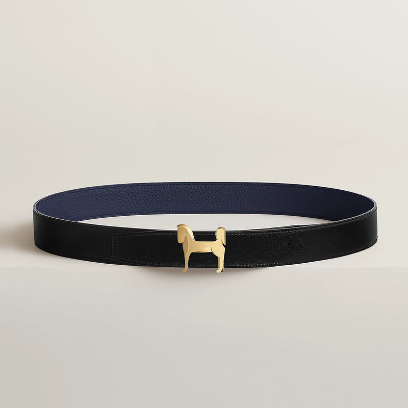 Hermès Panache Belt Buckle & Reversible Noir / Bleu Nuit 2