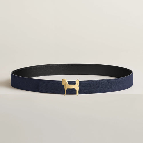 Hermès Panache Belt Buckle & Reversible Noir / Bleu Nuit