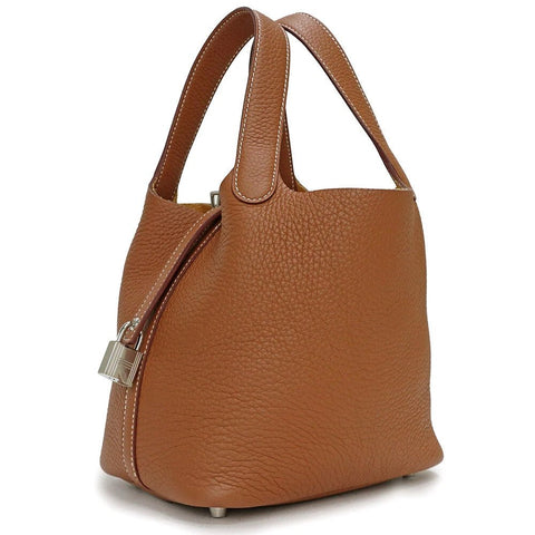 Hermès Picotin Lock 18 Pm Handbag Taurillon Clemence Leather, Gold - BEAUTY BAR