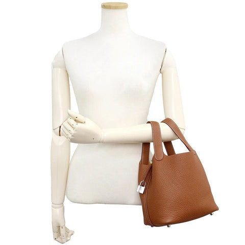 Hermès Picotin Lock 18 Pm Handbag Taurillon Clemence Leather, Gold - BEAUTY BAR
