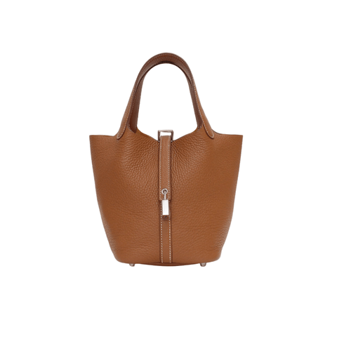 Hermès Picotin Lock 18 Pm Handbag Taurillon Clemence Leather, Gold - BEAUTY BAR