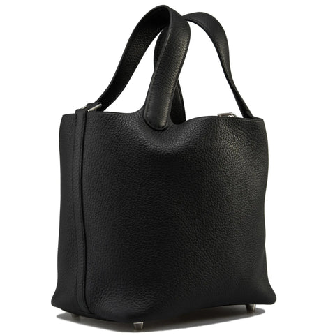 Hermes Picotin Lock MM Shoulder Bag In Black Clemence Leather - BEAUTY BAR