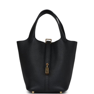 Hermès Picotin MM Shoulder In Black Clemence Leather Bag