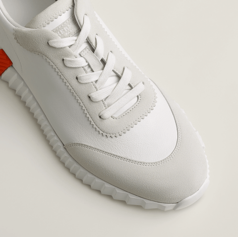 Hermès Sneakers Bouncing White With Orange Accent - BEAUTY BAR