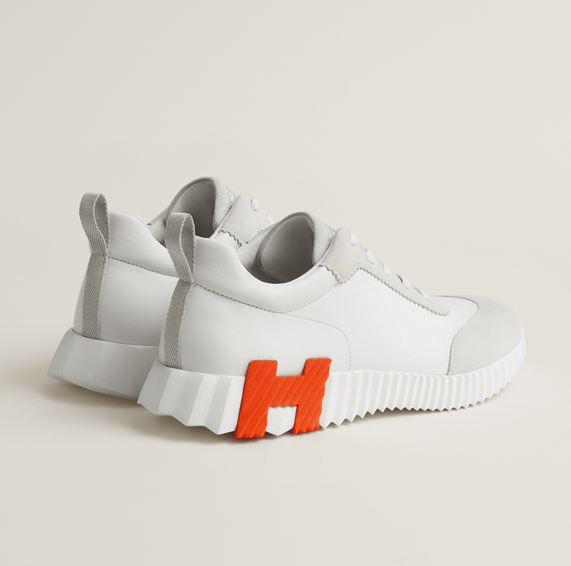Hermès Sneakers Bouncing White With Orange Accent 4