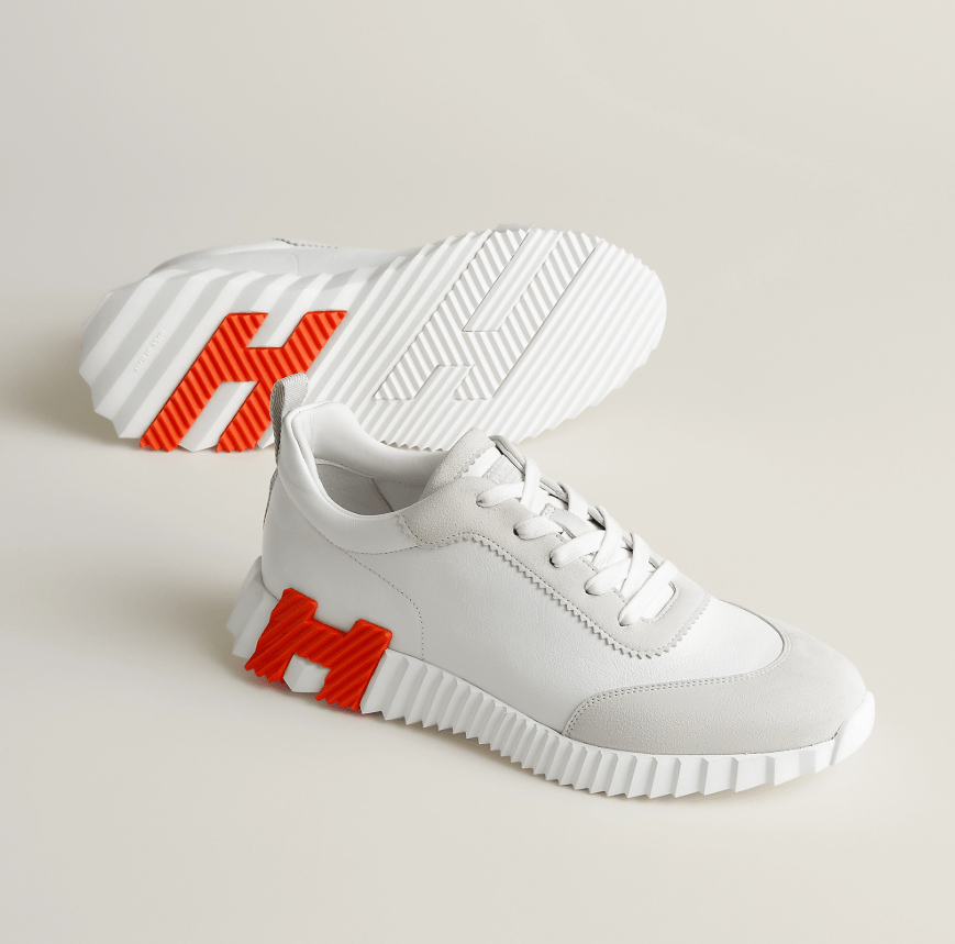 Hermès Sneakers Bouncing White With Orange Accent 2