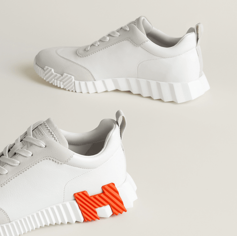 Hermès Sneakers Bouncing White With Orange Accent - BEAUTY BAR