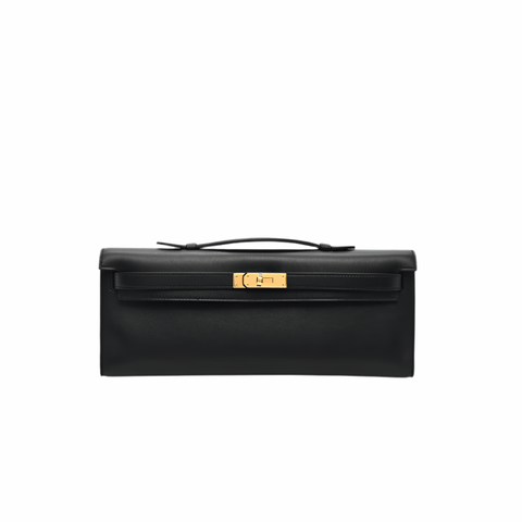 Hermès Swift Kelly Cut Clutch Pochette Black - BEAUTY BAR
