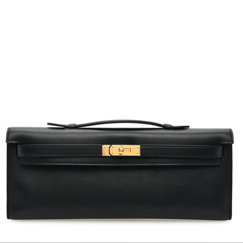Hermès Swift Kelly Cut Clutch Pochette Black - BEAUTY BAR