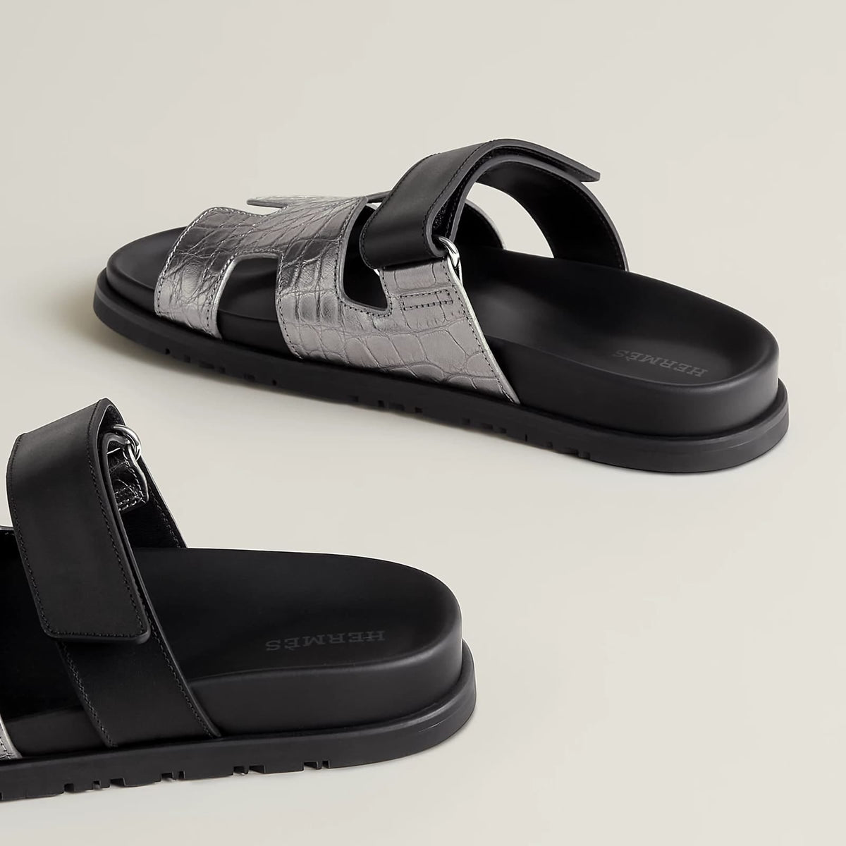 Hermès Techno-Sandal In Anatomical Rubber Sole And Adjustable Strap 5