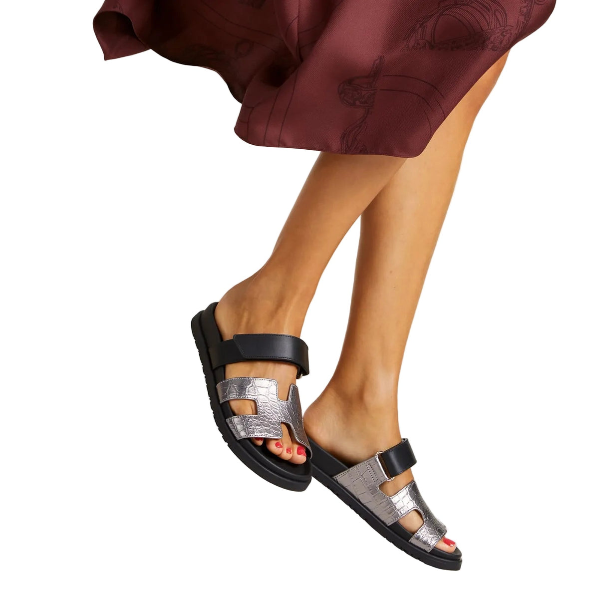 Hermès Techno-Sandal In Anatomical Rubber Sole And Adjustable Strap 3