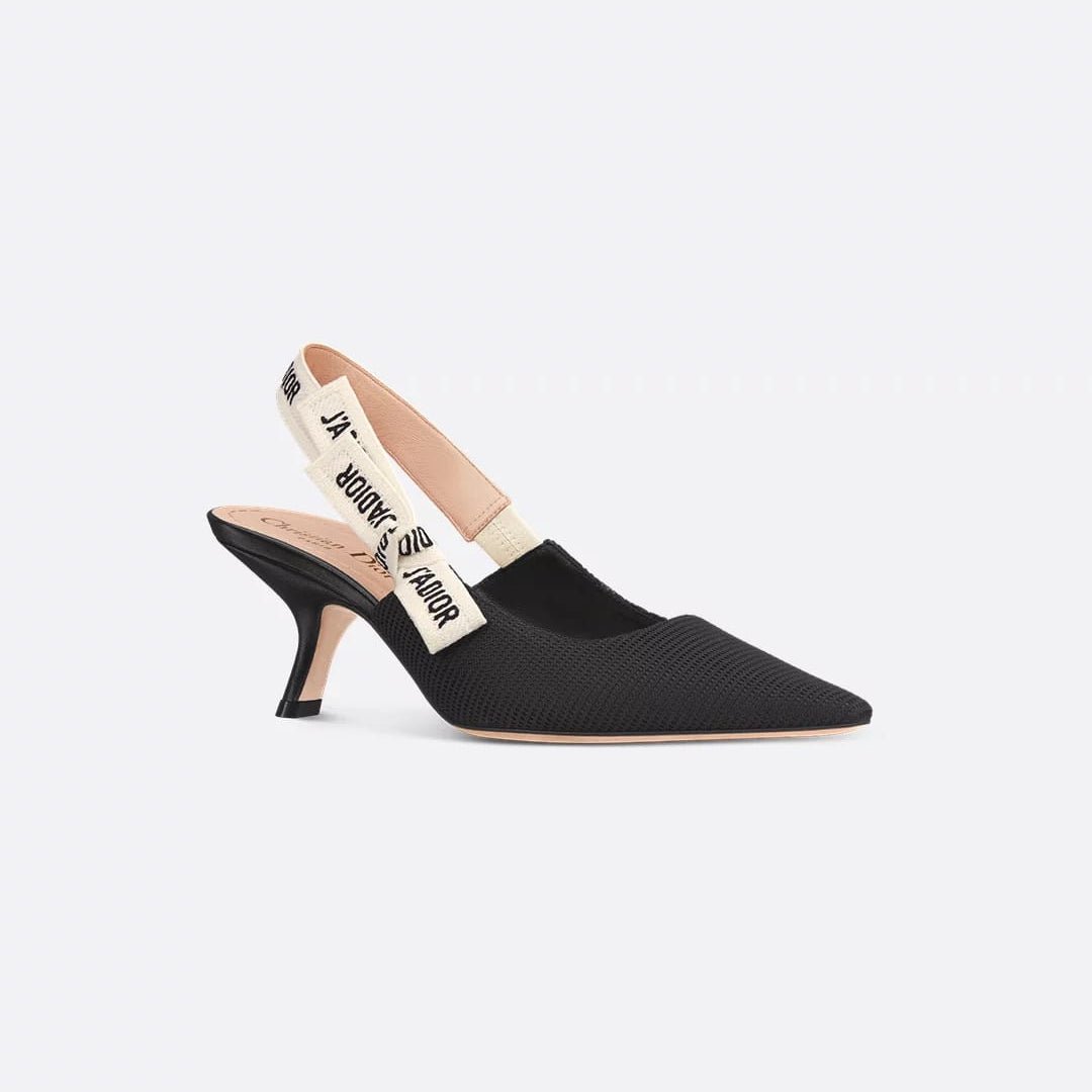 J'Adior Slingback Pump Black Technical Fabric 1