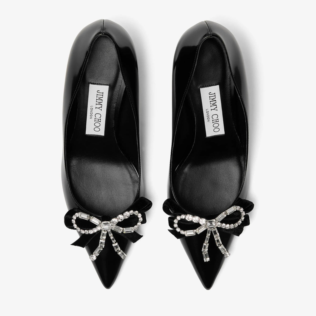 Jimmy choo Black Soft Spazzolato Pumps with Velvet and Crystal Bow 3